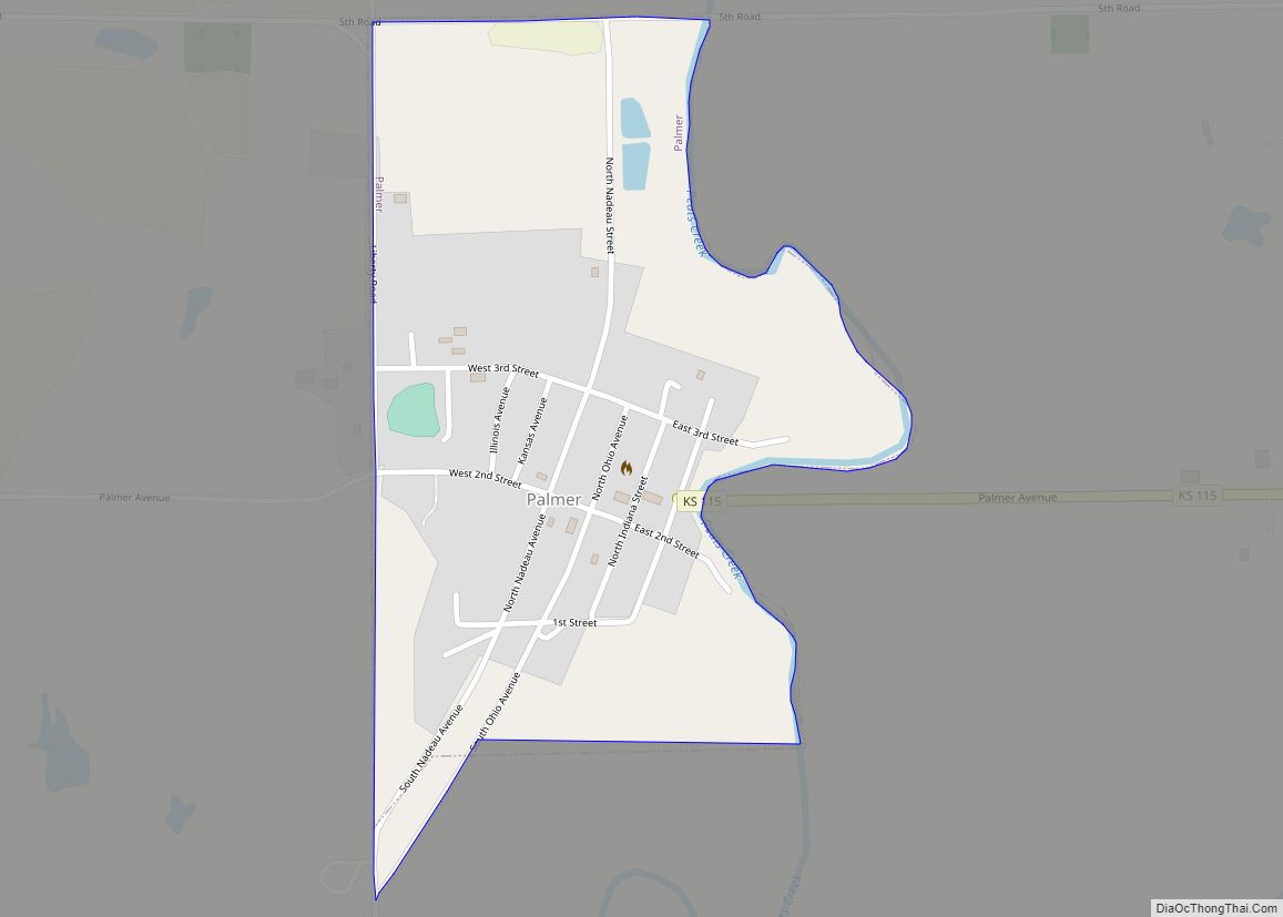 Map of Palmer city, Kansas