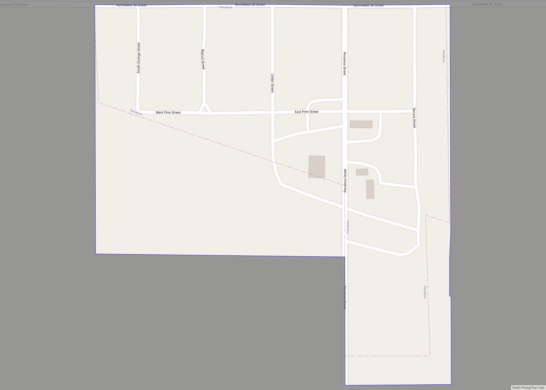 Map of Penalosa city