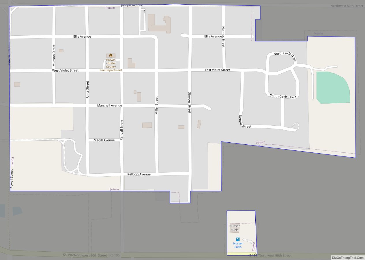 Map of Potwin city