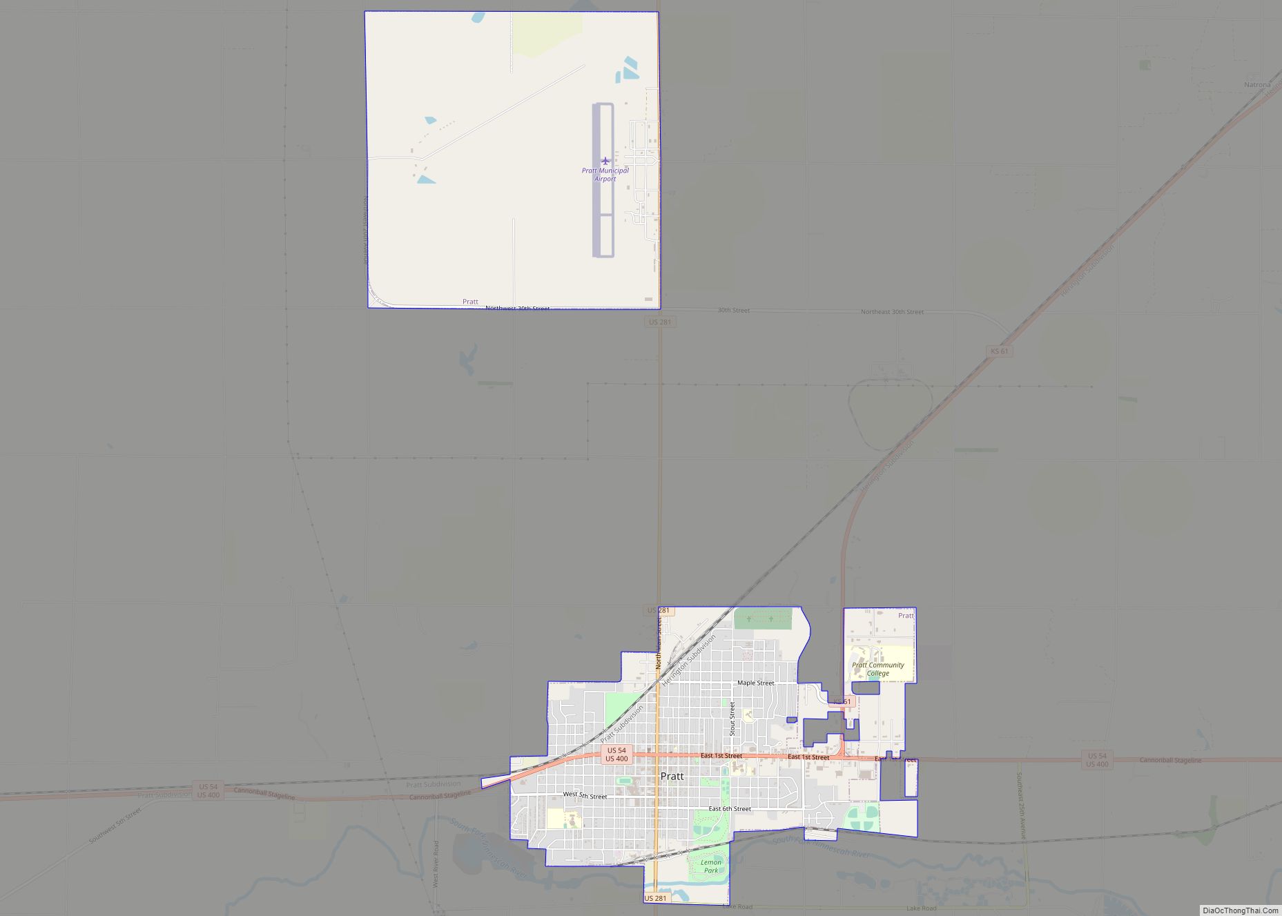 Map of Pratt city