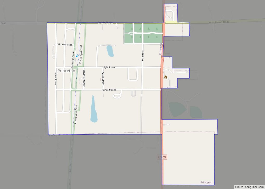 Map of Princeton city, Kansas