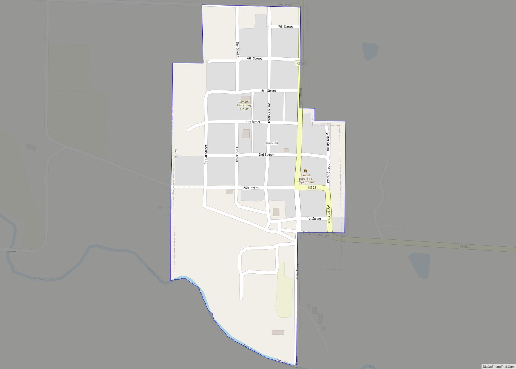 Map of Randall city, Kansas