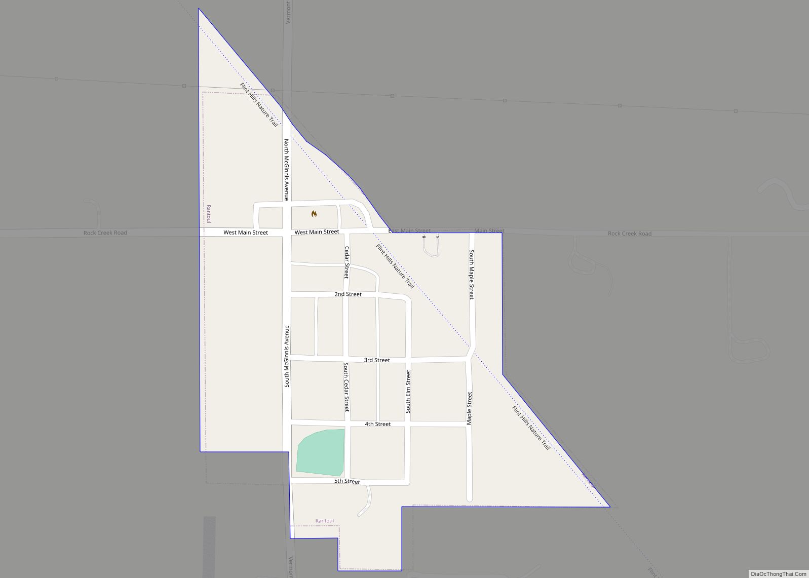 Map of Rantoul city, Kansas