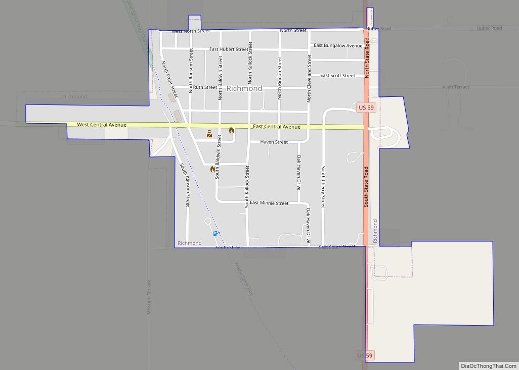 Map of Richmond city, Kansas