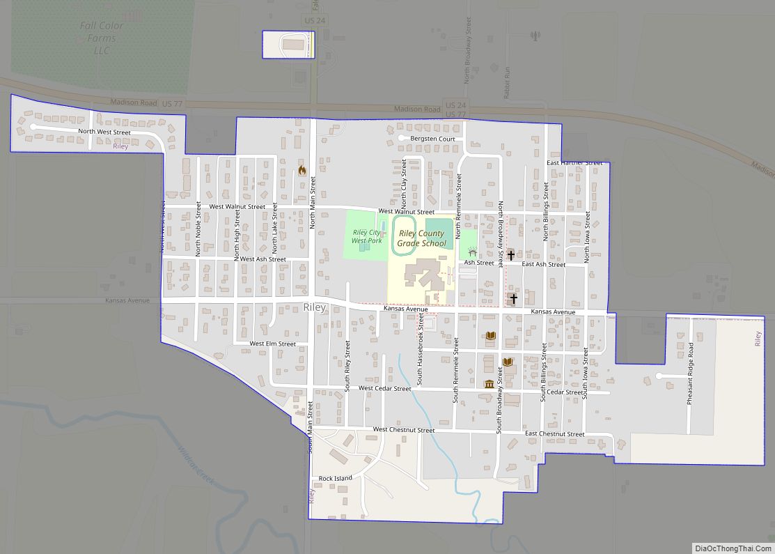 Map of Riley city, Kansas