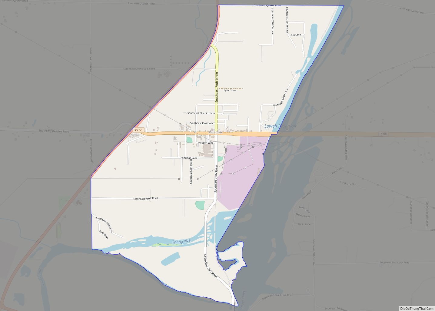 Map of Riverton CDP, Kansas