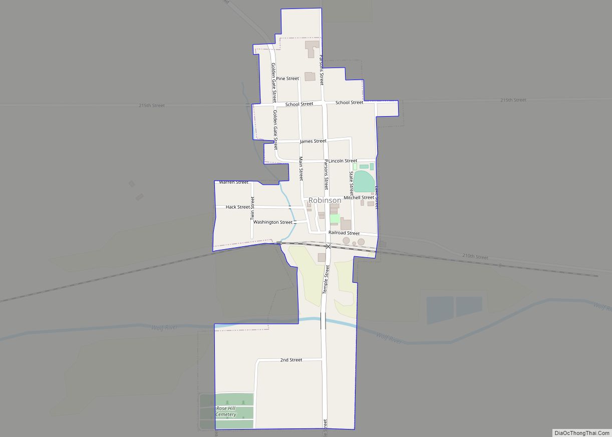 Map of Robinson city, Kansas