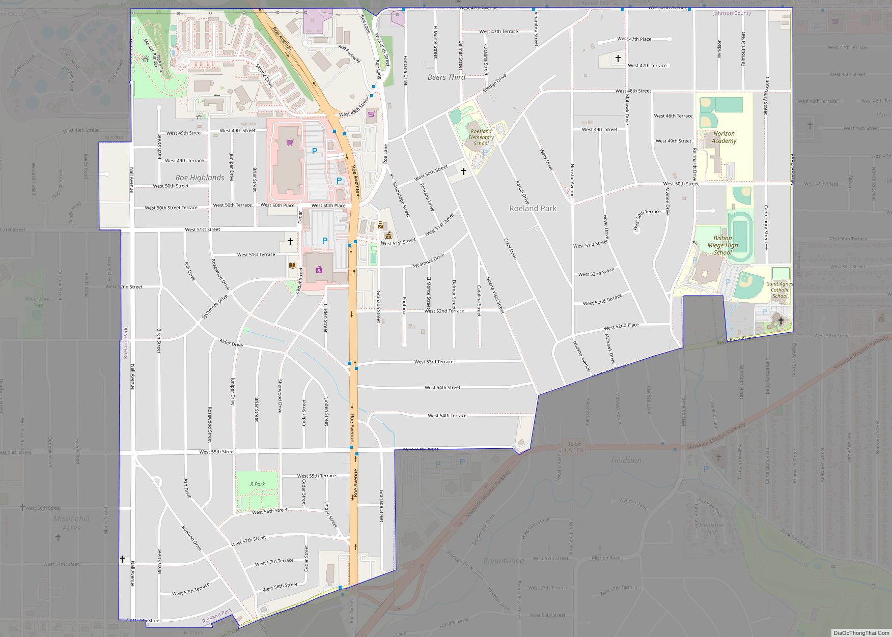 Map of Roeland Park city