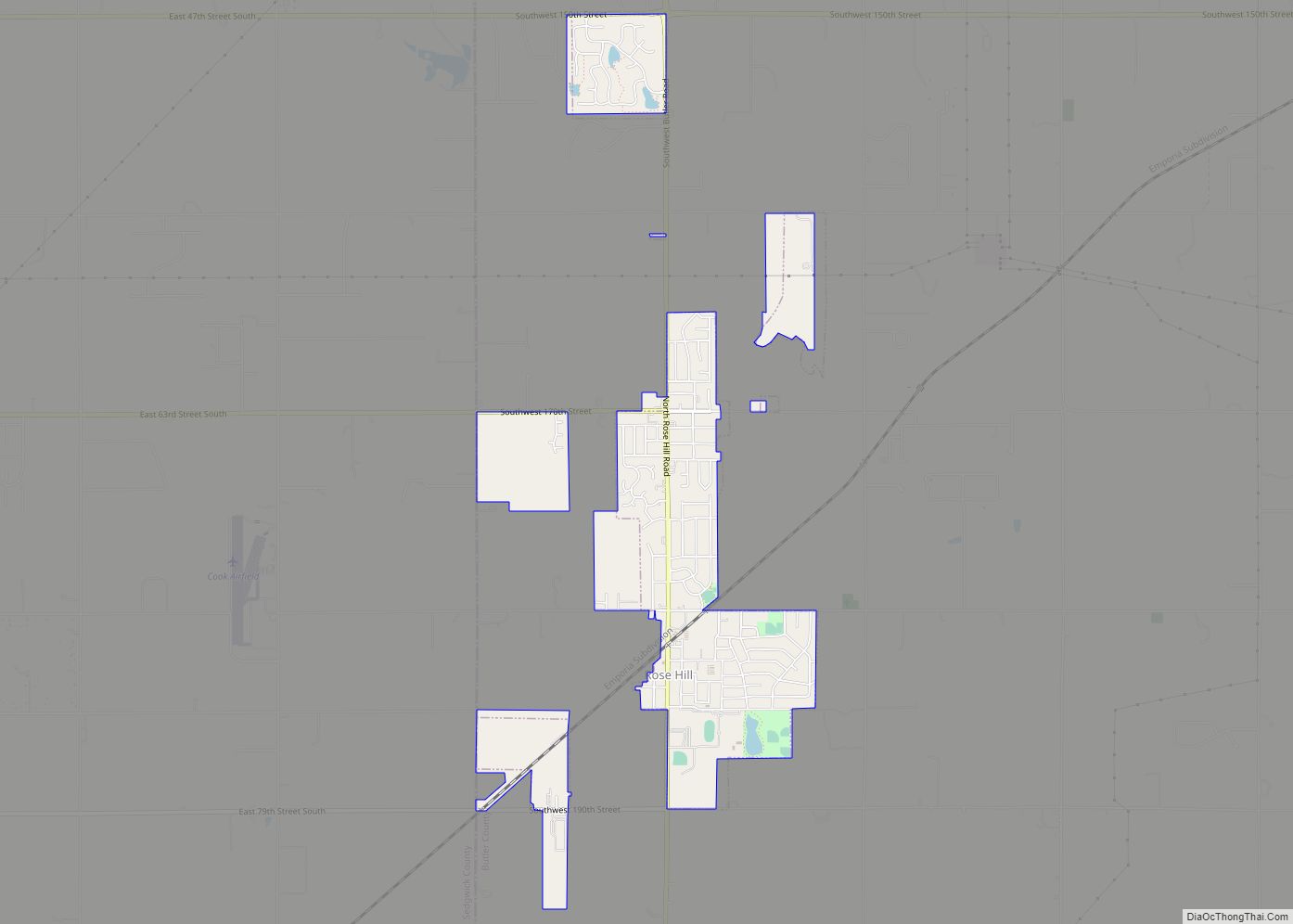 Map of Rose Hill city, Kansas