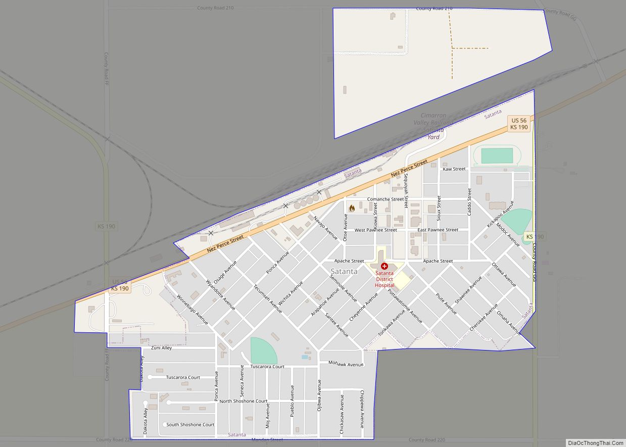 Map of Satanta city