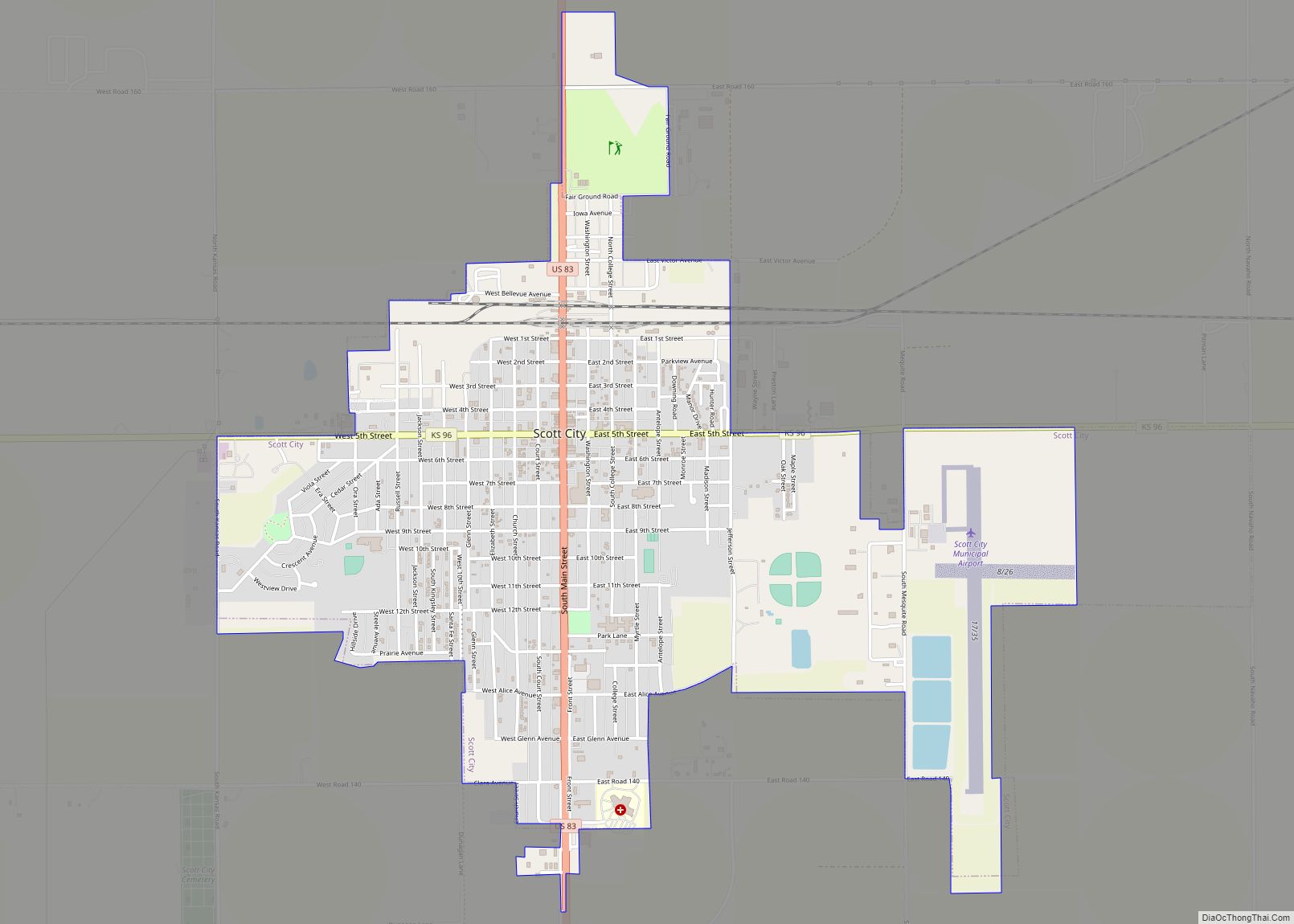 Map of Scott City city