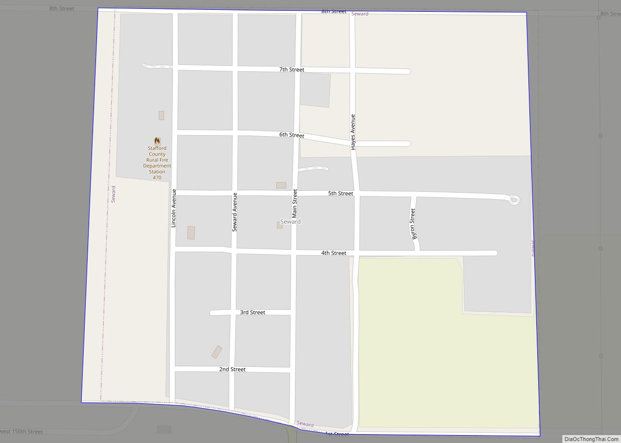 Map of Seward city, Kansas