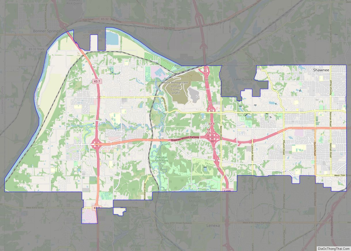 Map of Shawnee city