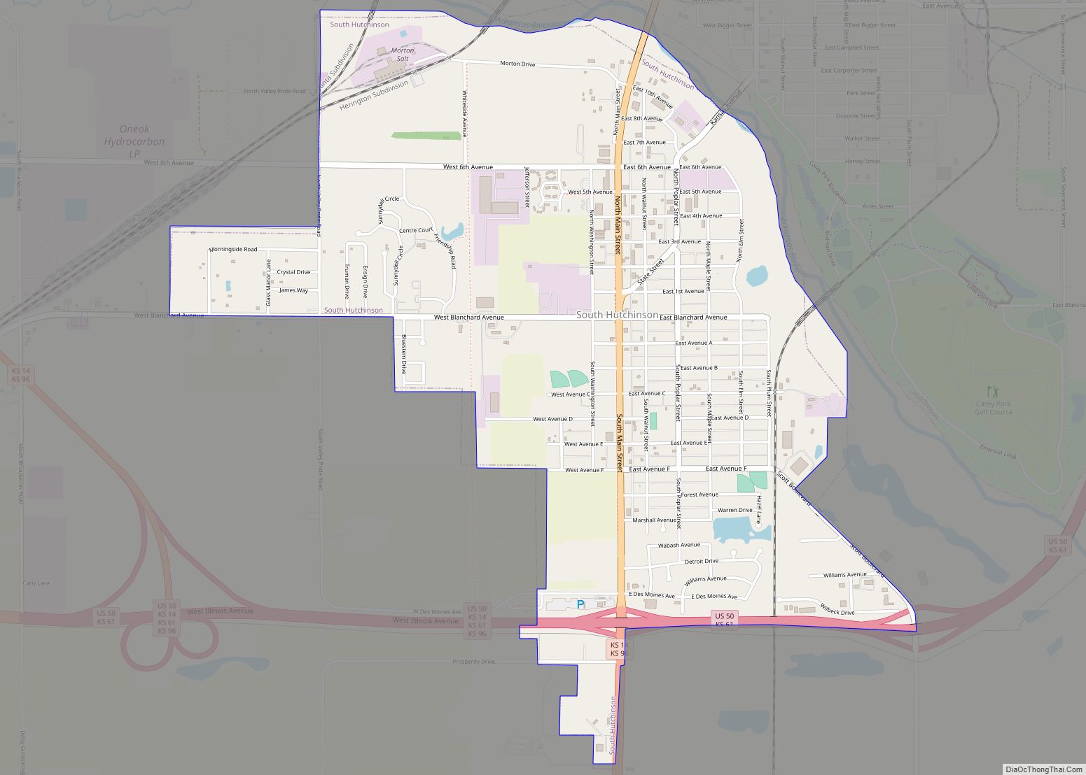 Map of South Hutchinson city