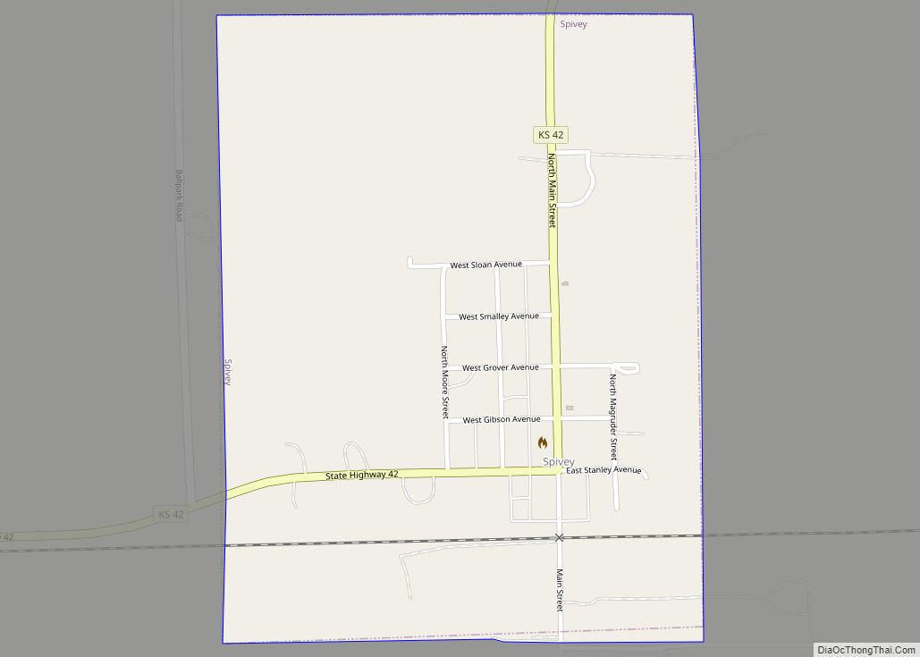 Map of Spivey city