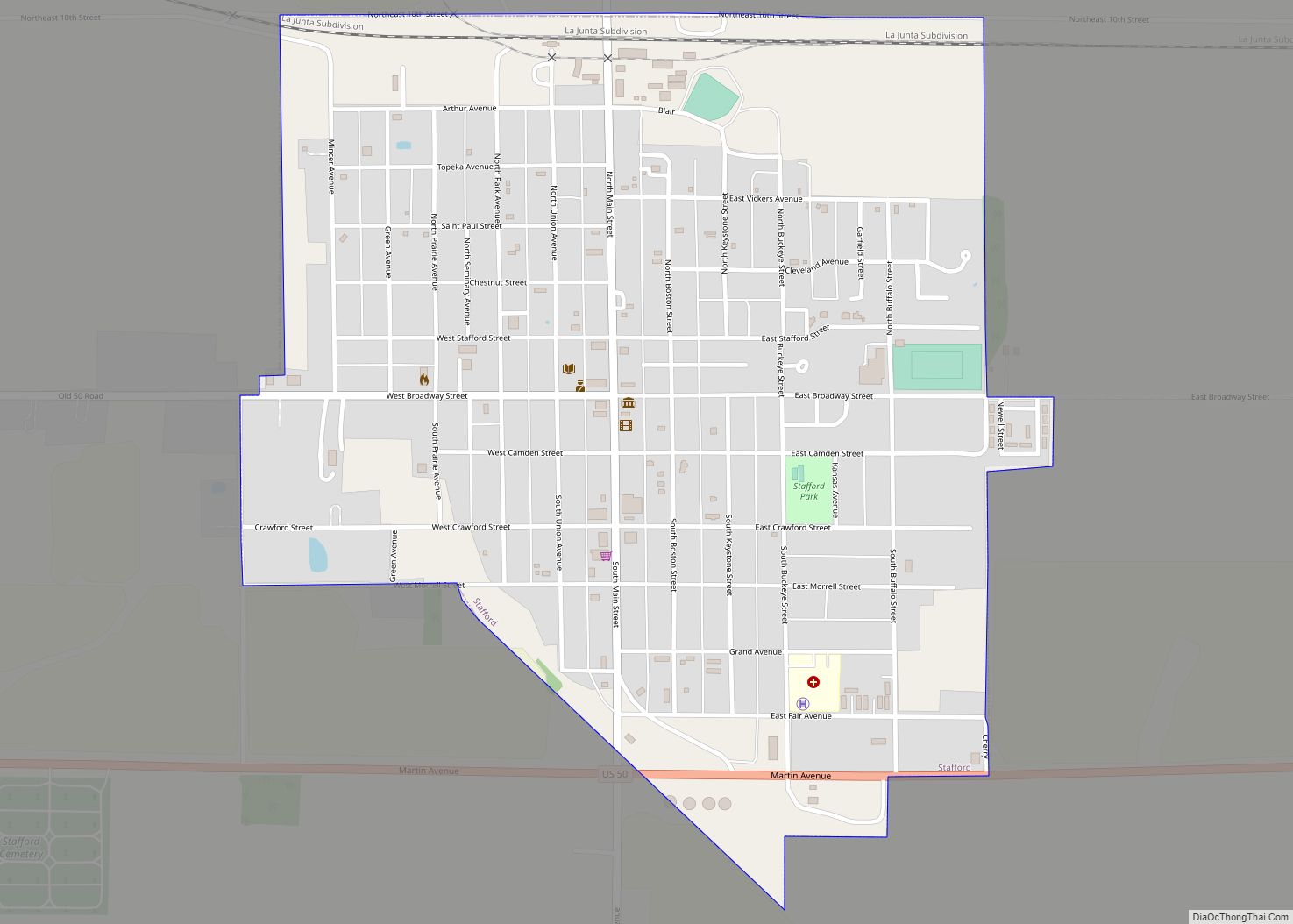 Map of Stafford city