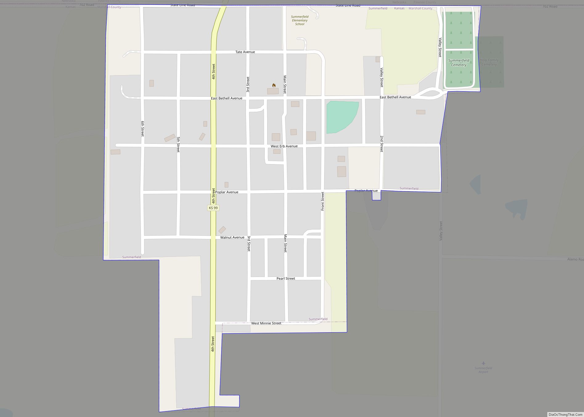 Map of Summerfield city, Kansas
