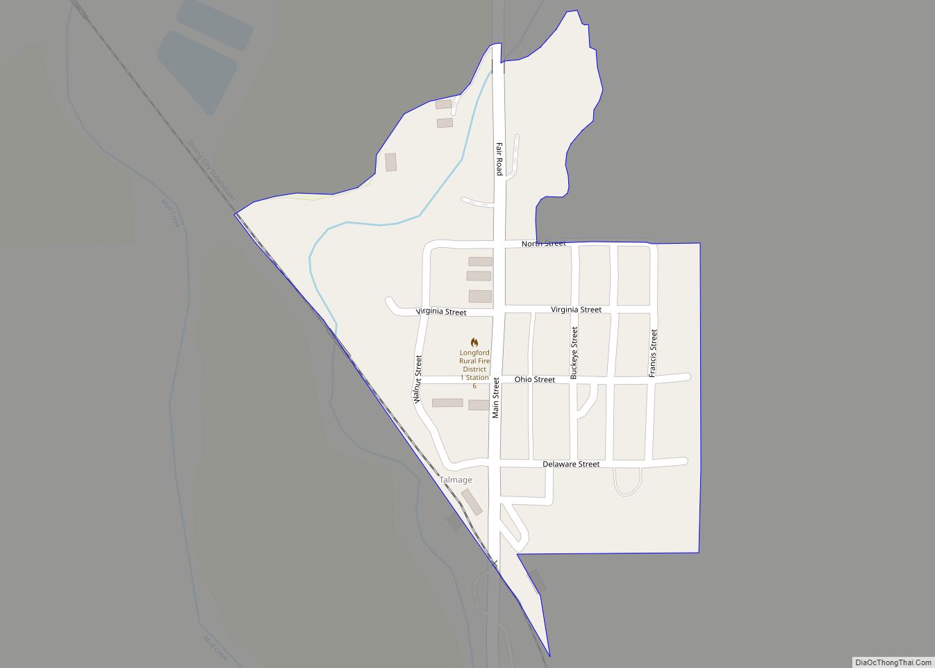 Map of Talmage CDP, Kansas