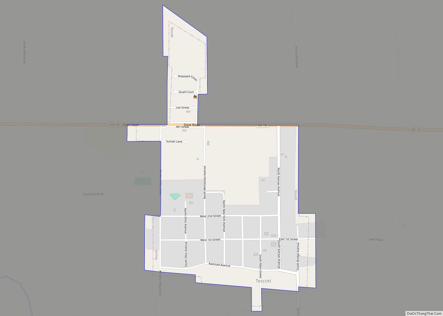 Map of Tescott city