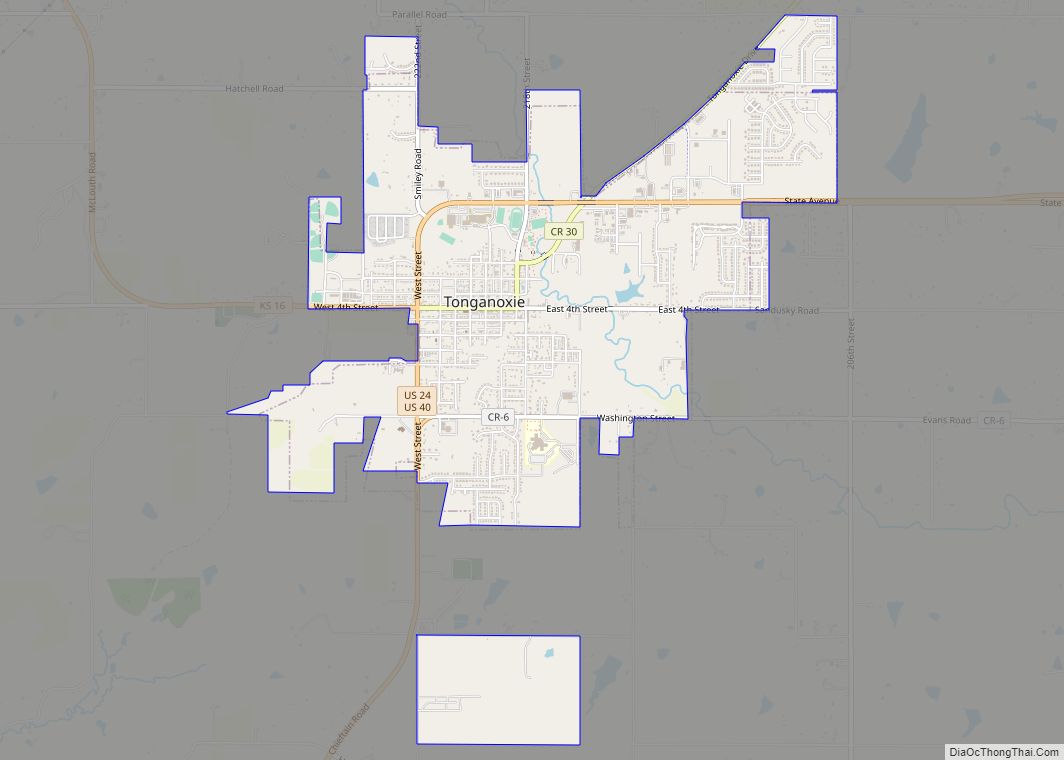 Map of Tonganoxie city