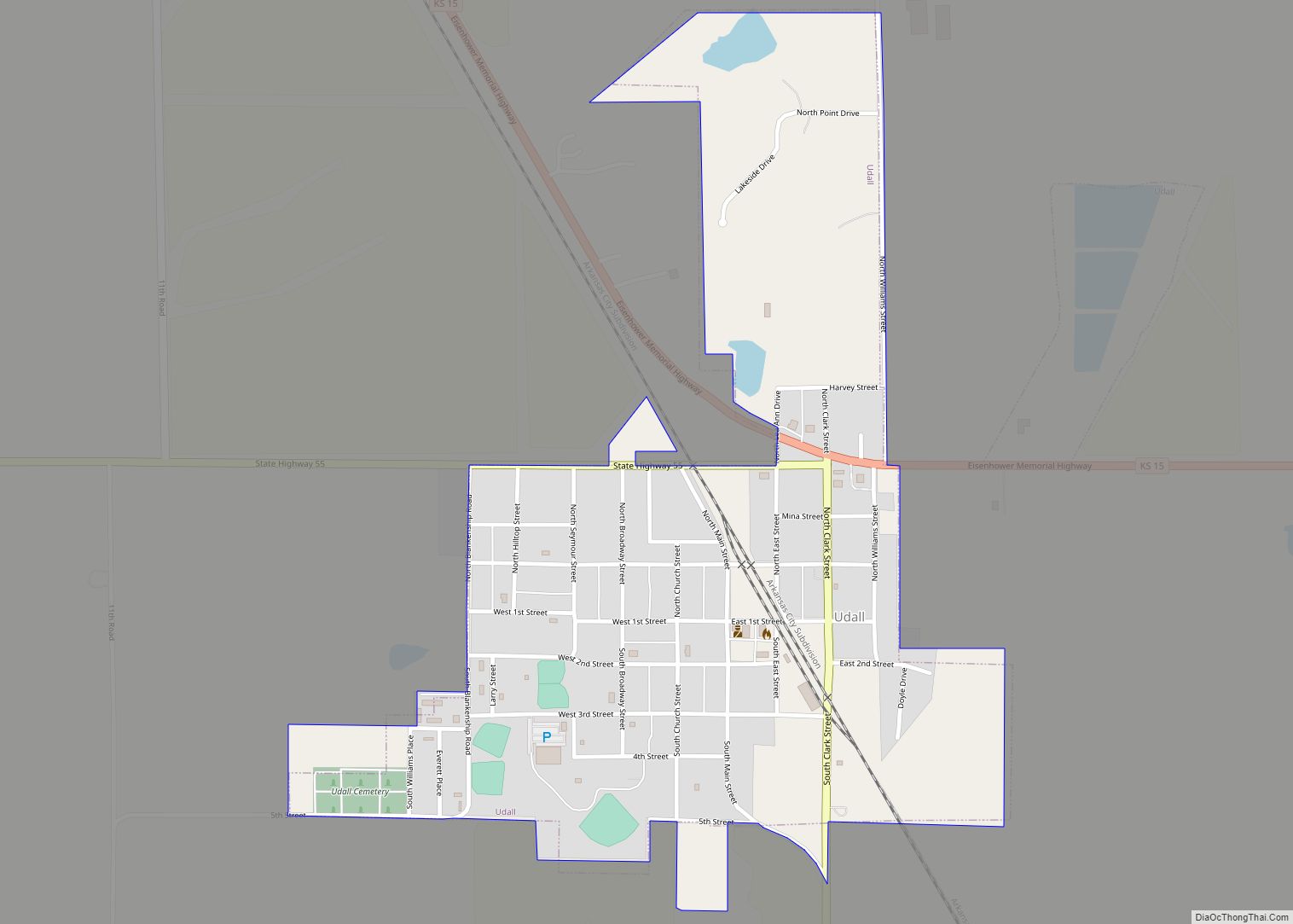 Map of Udall city