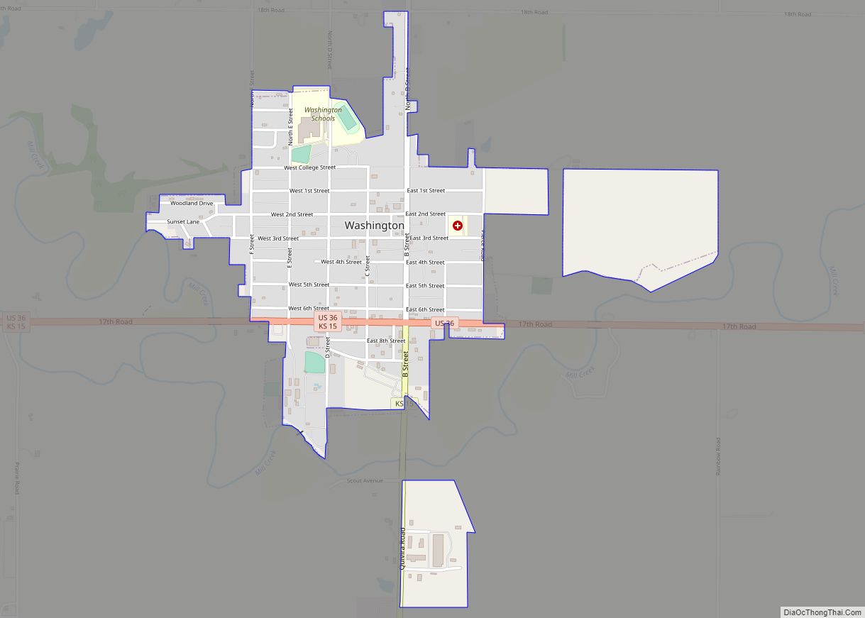 Map of Washington city, Kansas