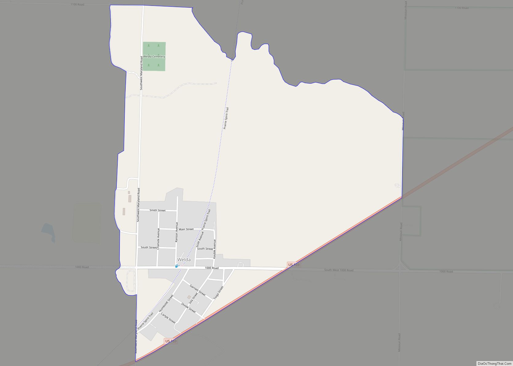 Map of Welda CDP