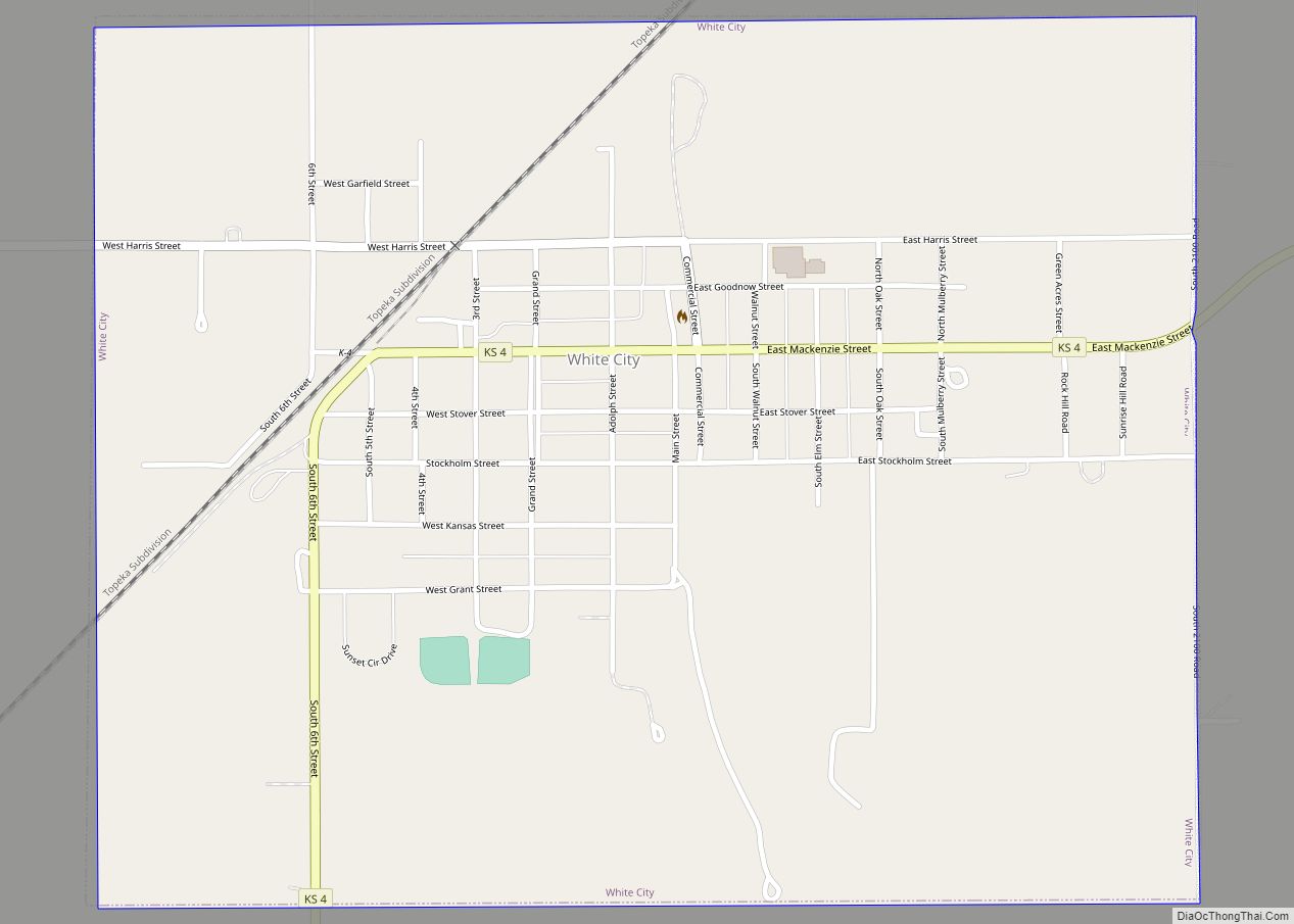 Map of White City, Kansas