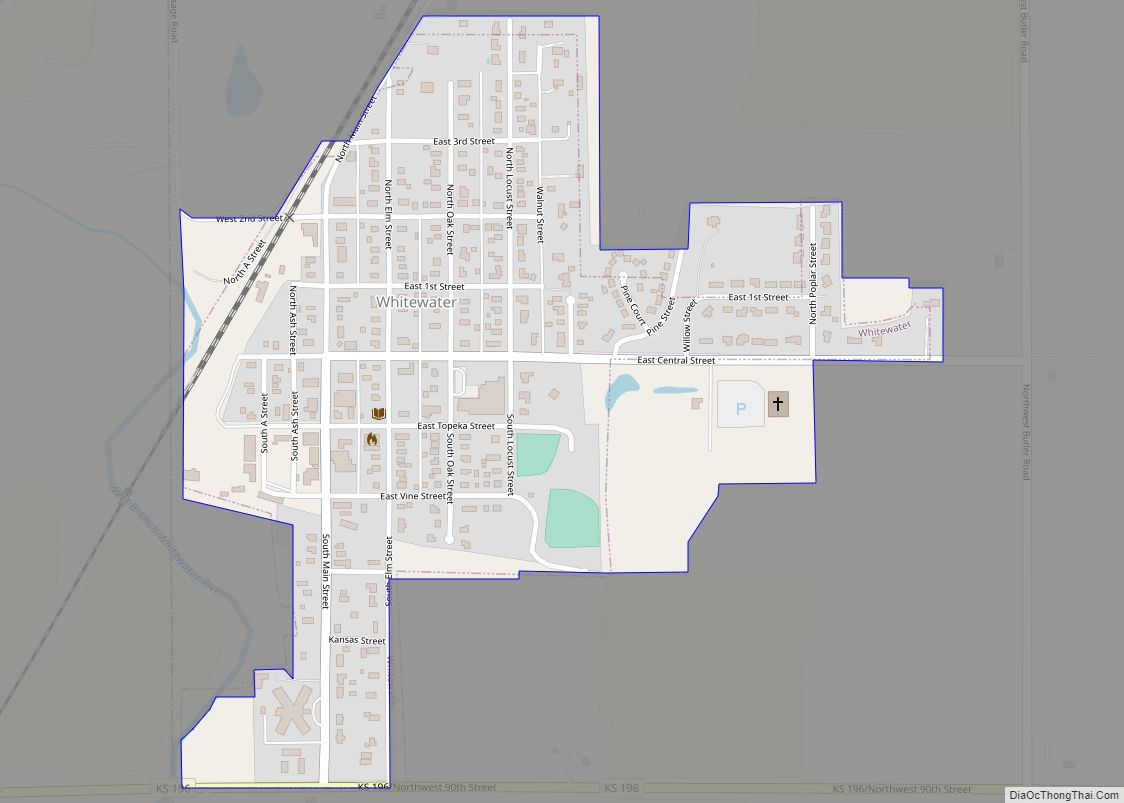 Map of Whitewater city, Kansas