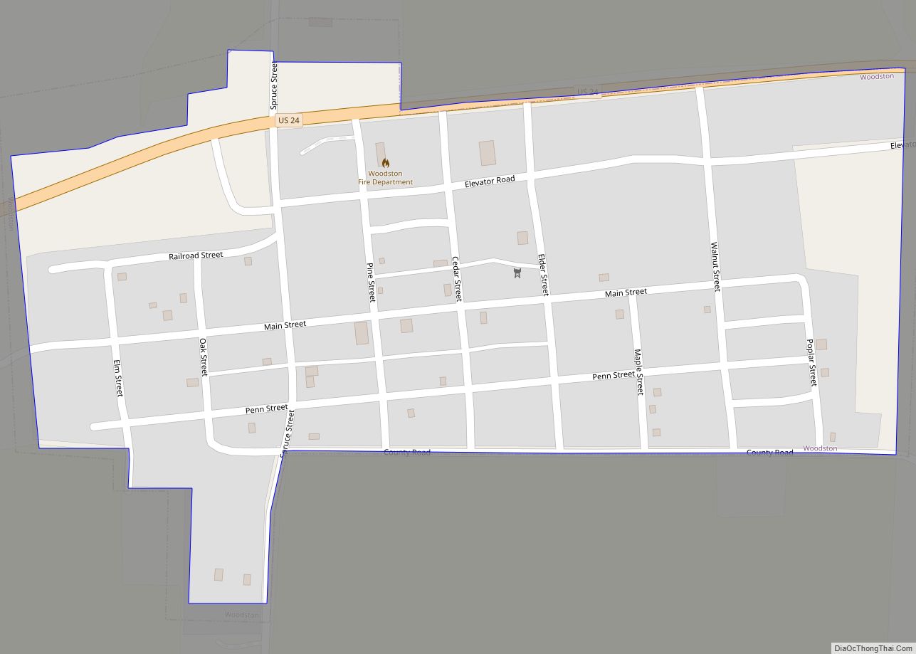 Map of Woodston city