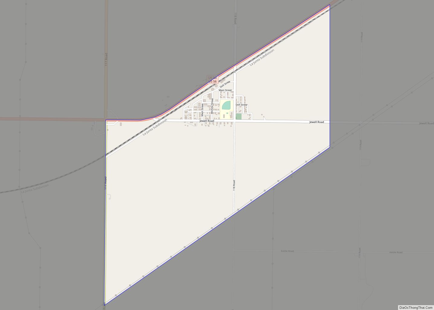 Map of Wright CDP, Kansas