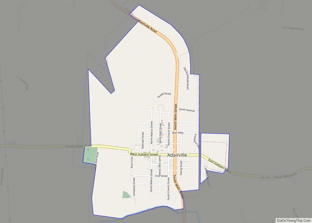 Map of Adairville city