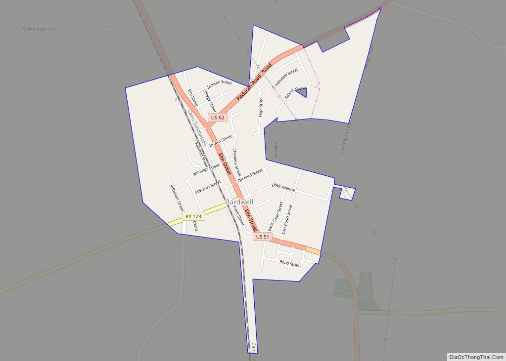 Map of Bardwell city