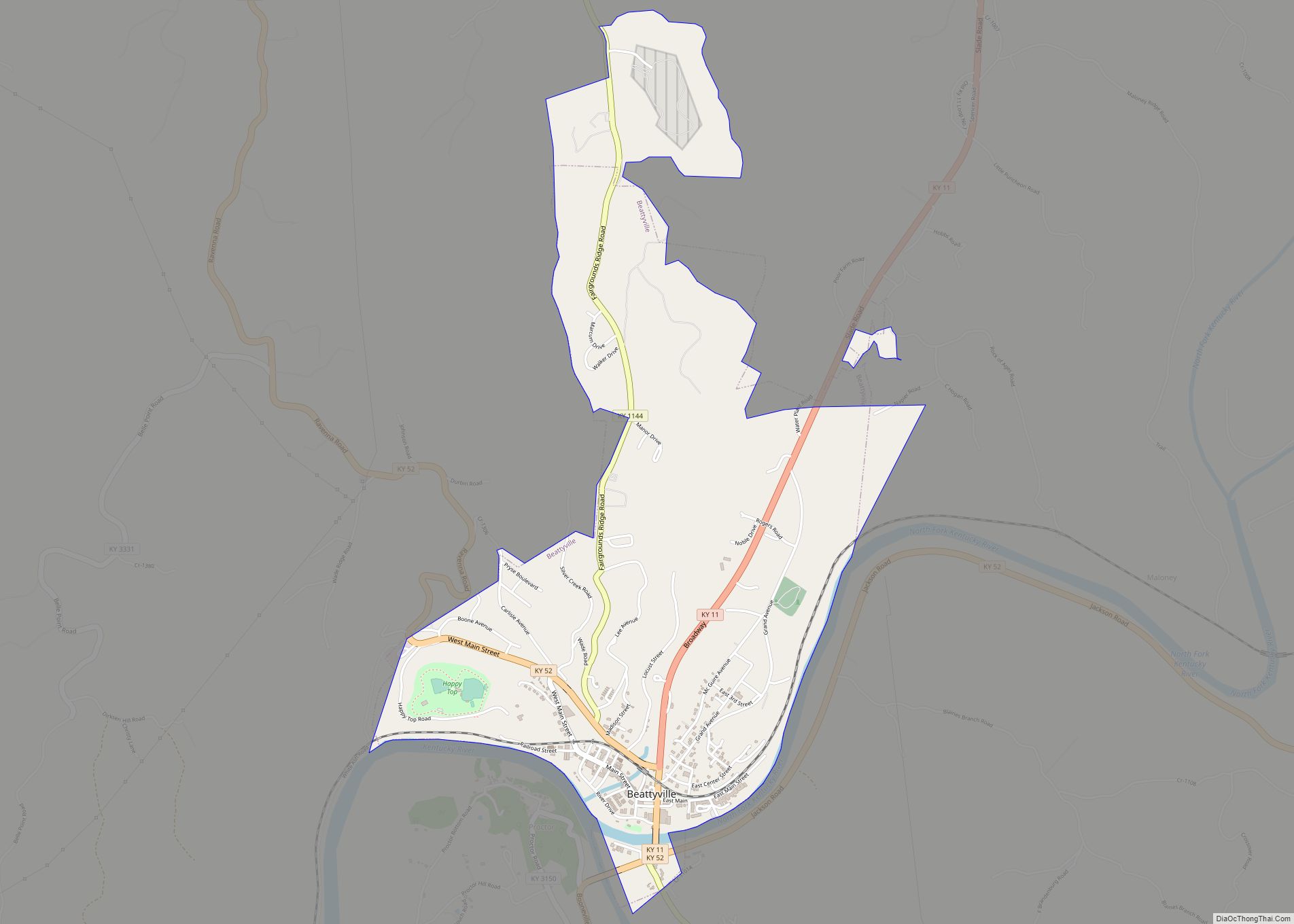 Map of Beattyville city