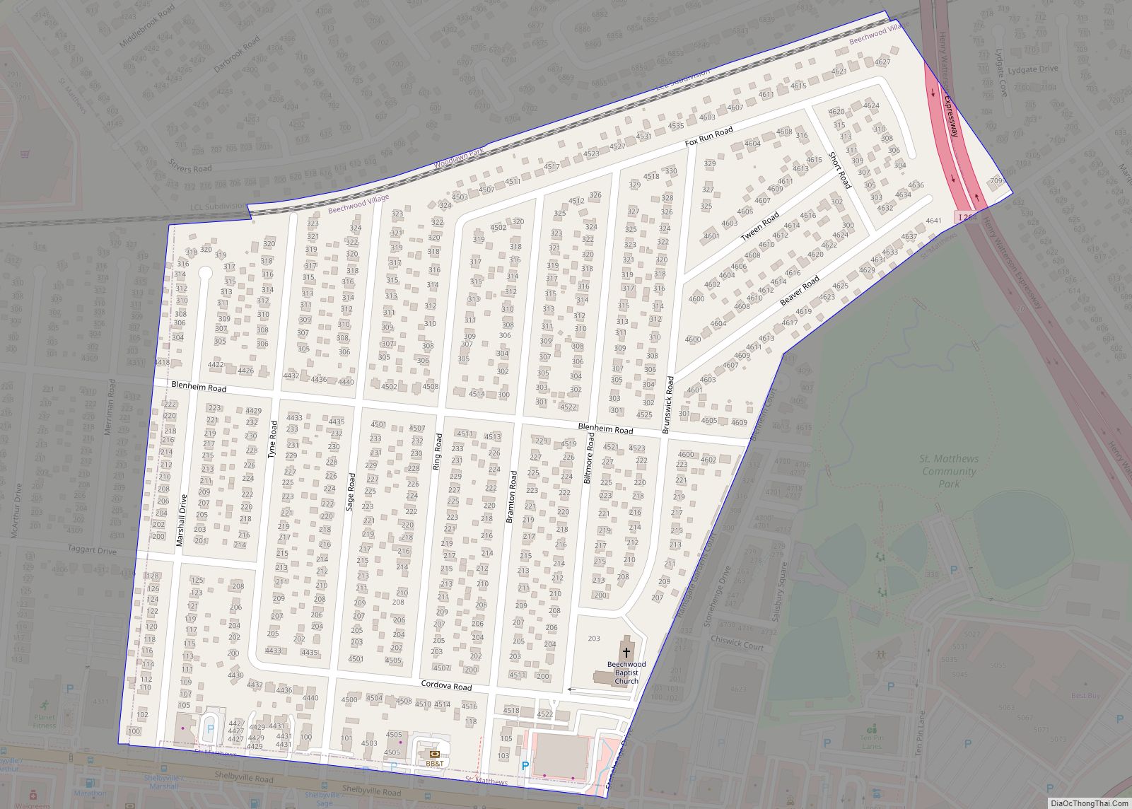Map of Beechwood Village city
