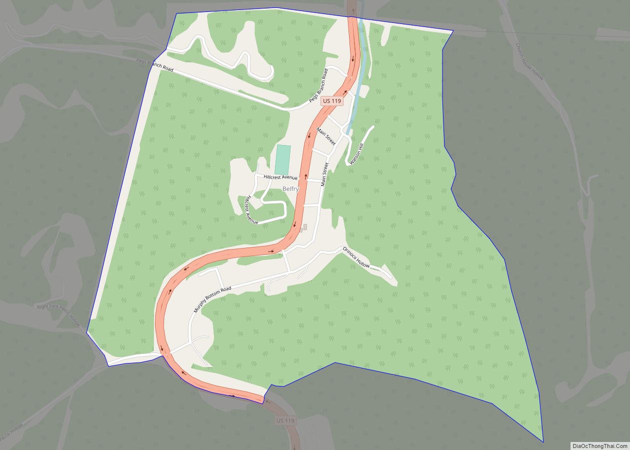 Map of Belfry CDP, Kentucky