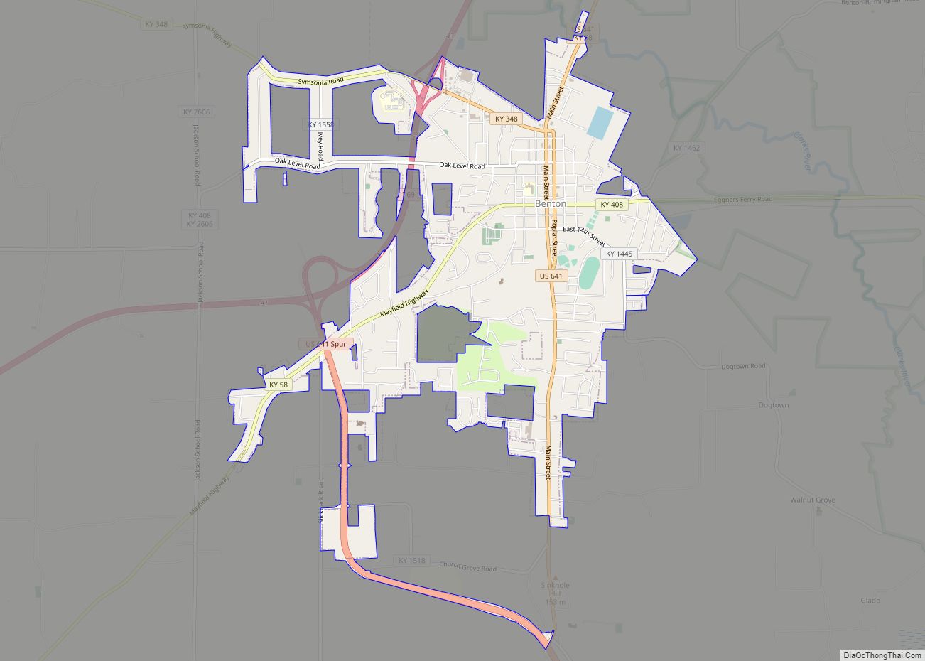 Map of Benton city, Kentucky