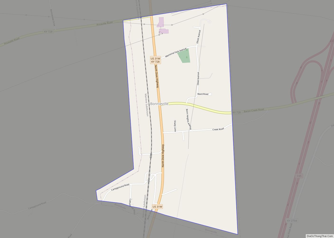 Map of Bonnieville city