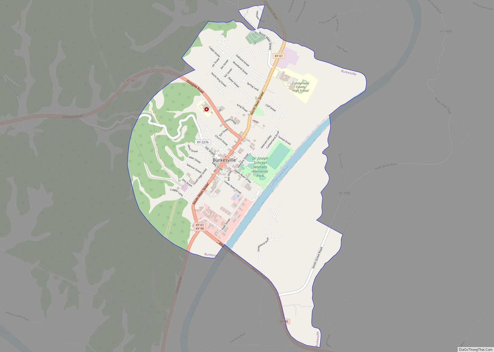 Map of Burkesville city