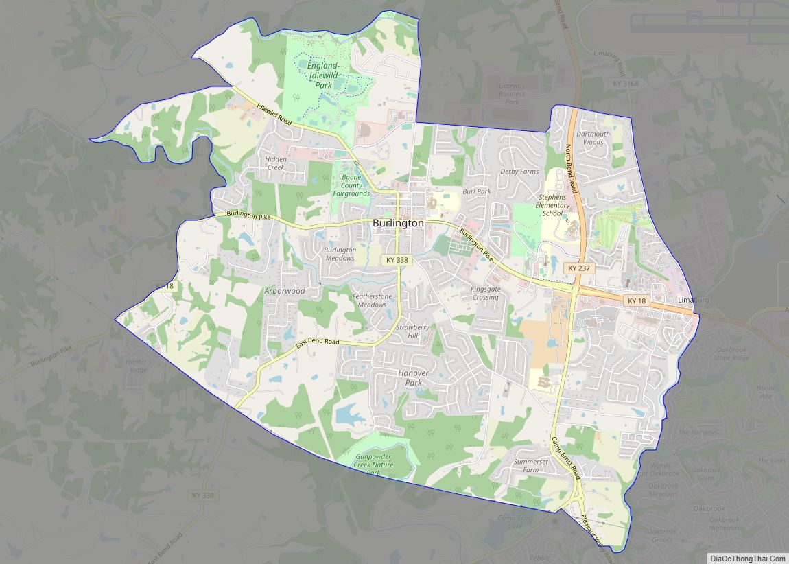 Map of Burlington CDP, Kentucky