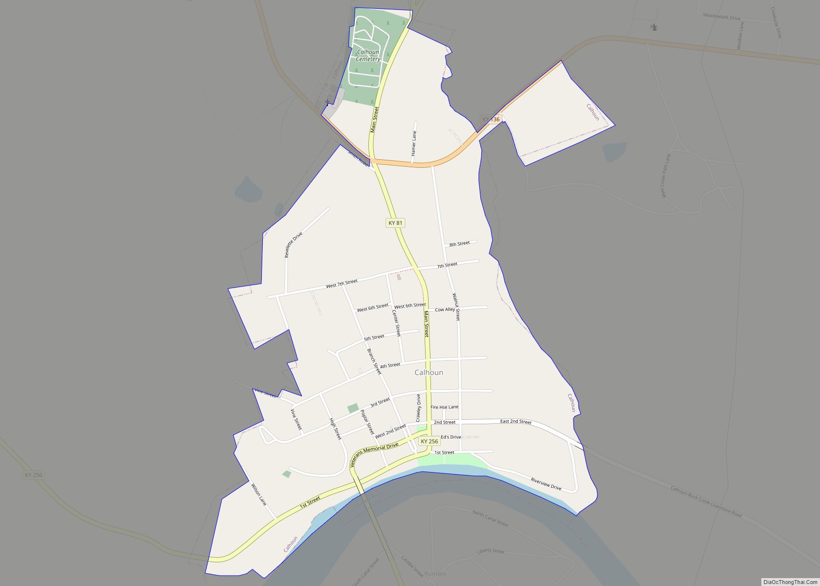 Map of Calhoun city, Kentucky