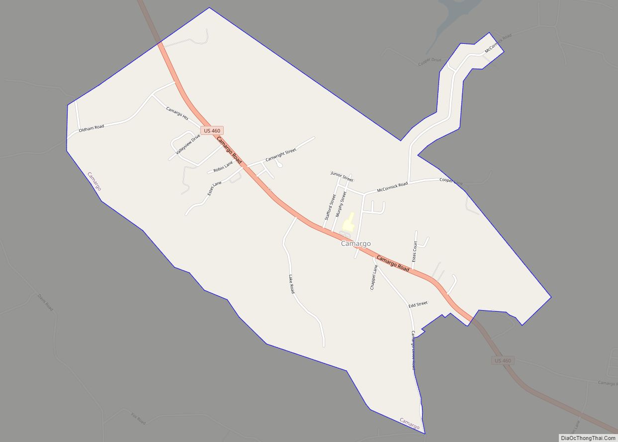 Map of Camargo city, Kentucky