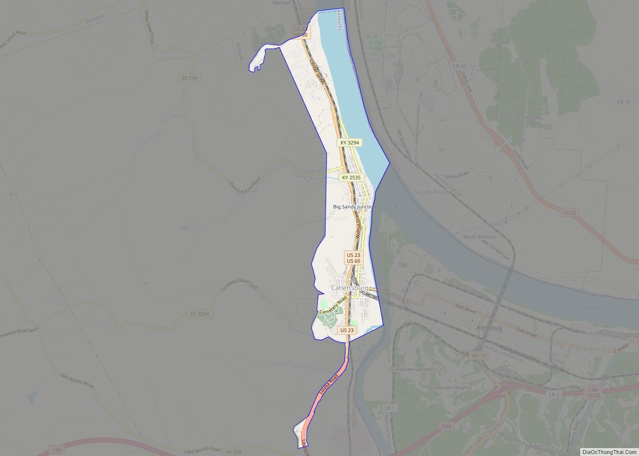 Map of Catlettsburg city