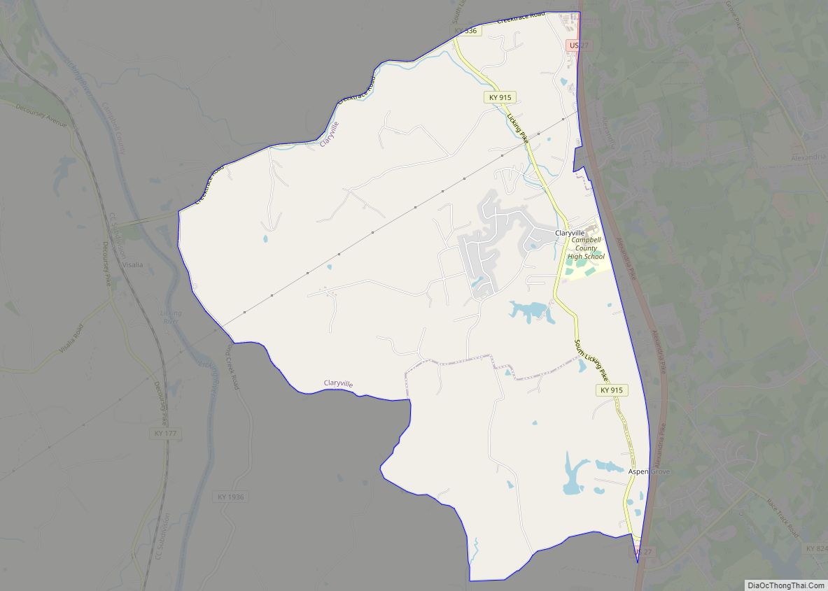 Map of Claryville CDP