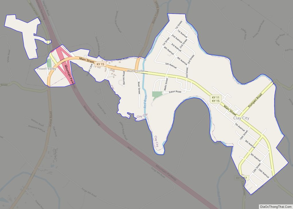 Map of Clay City, Kentucky