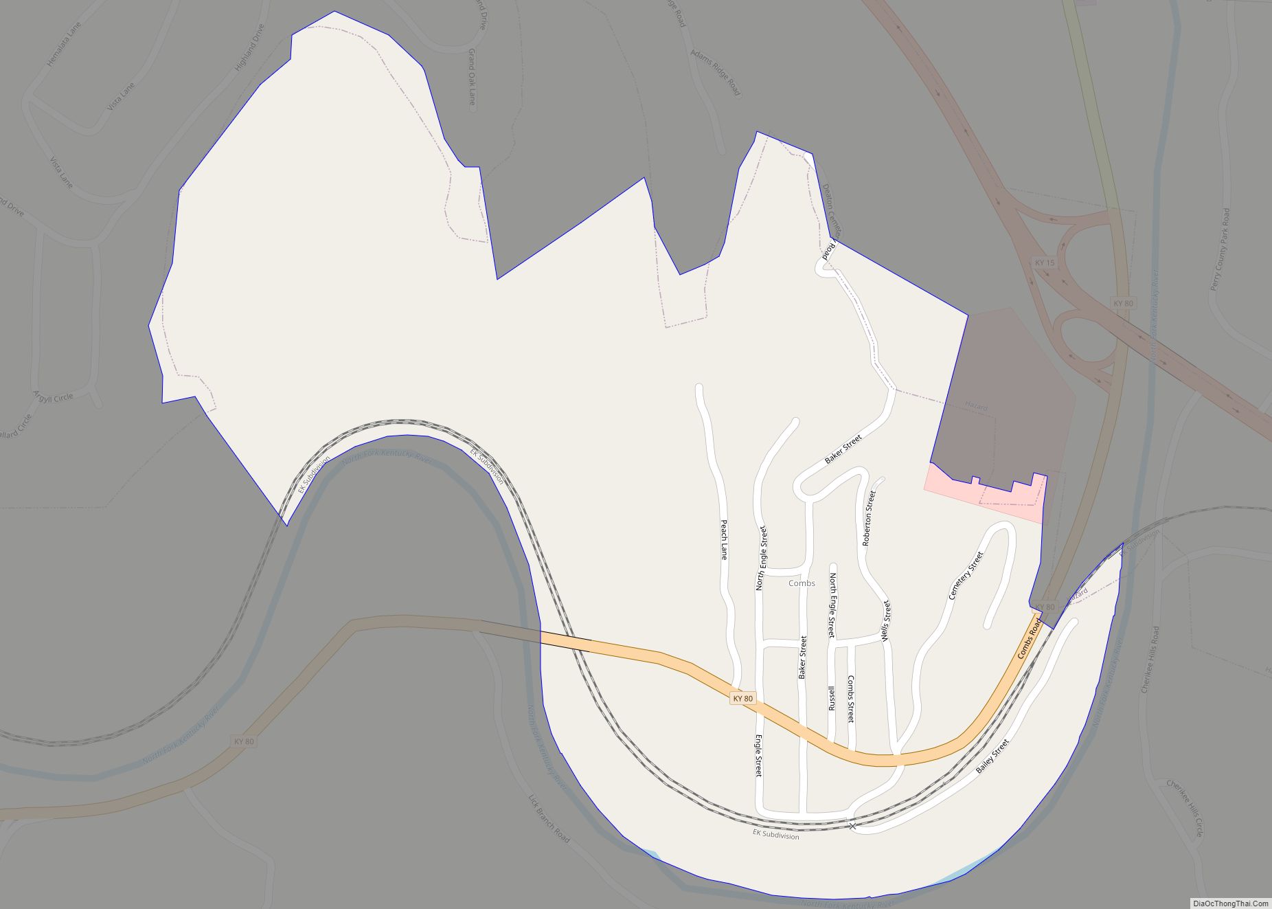 Map of Combs CDP