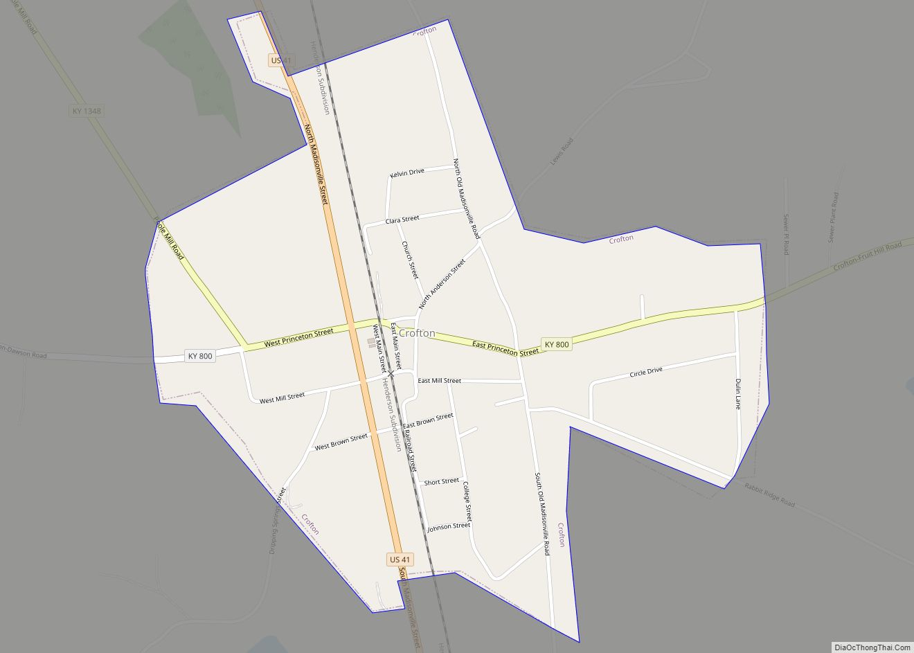 Map of Crofton city