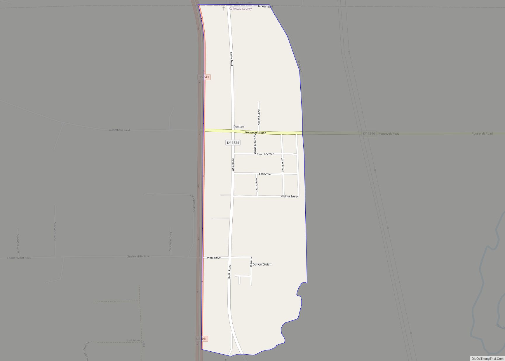 Map of Dexter CDP, Kentucky