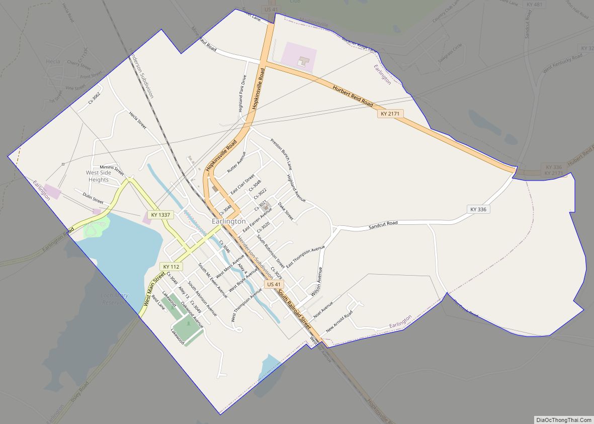 Map of Earlington city