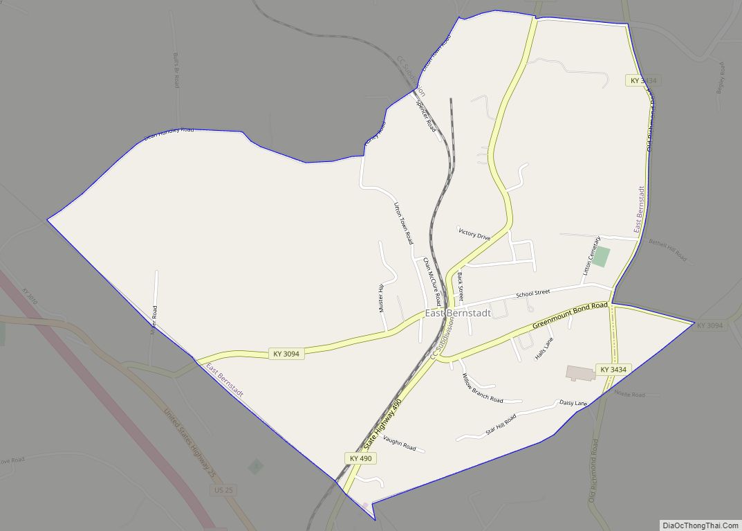 Map of East Bernstadt CDP